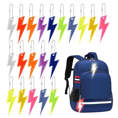 Zocipro 20 Stück Reflektoren Anhänger Kinder,Schulranzen Licht Anhänger,Blitzförmiger Reflektor Anhänger Kinder für Schulranzen,Kleidung,Geeignet als Geschenk für Kinder und Erwachsene,10 Farben Zocipro 20 Stück Reflektoren Anhänger Kinder,Schulranzen Licht Anhänger,Blitzförmiger Reflektor Anhänger Kinder für Schulranzen,Kleidung,Geeignet als Geschenk für Kinder und Erwachsene,10 Farben von Zocipro