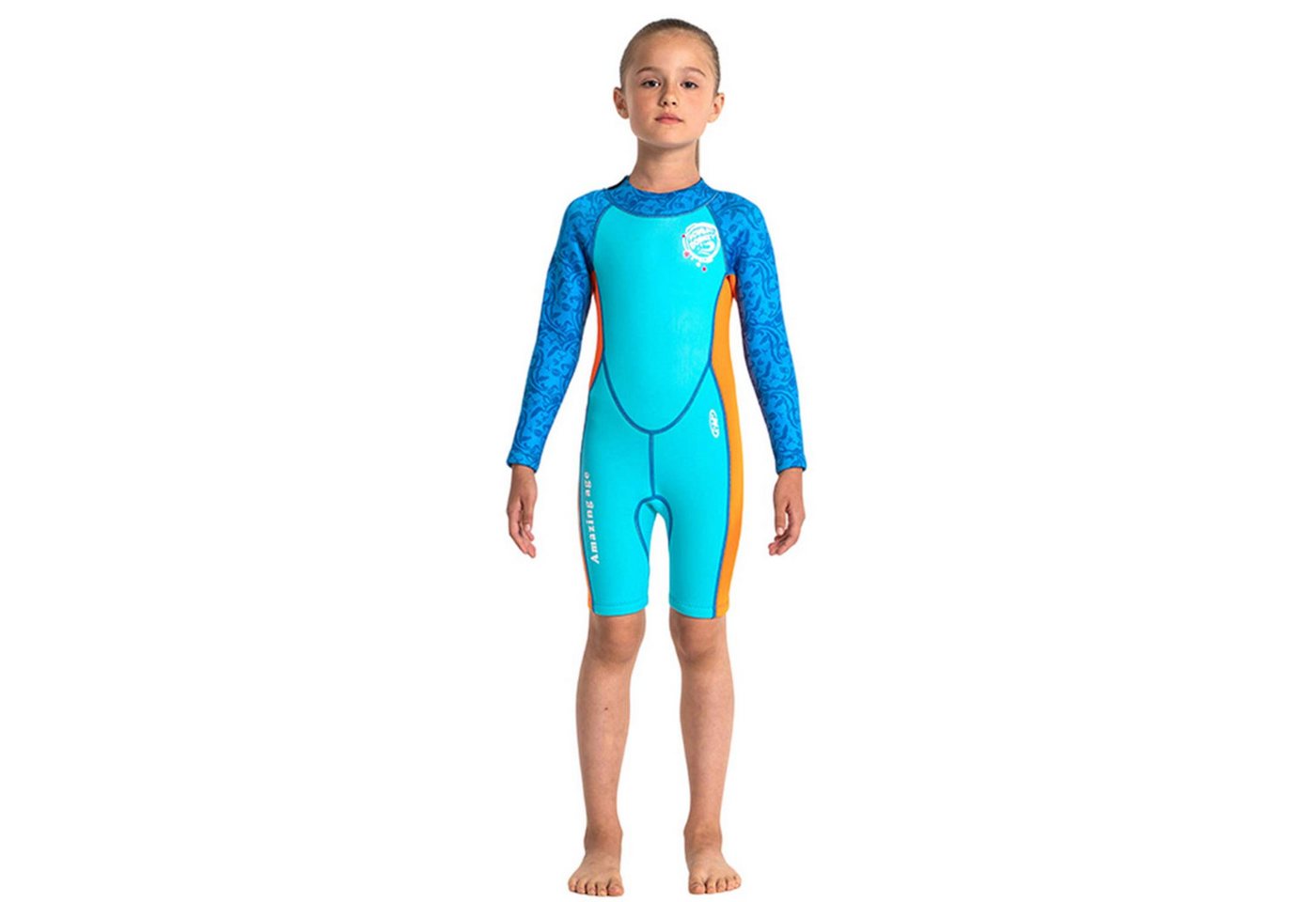 Zoclack Neoprenanzug 2,5mm Neoprenanzug für Kinder,einteiliger Badeanzug mit langen Ärmeln von Zoclack