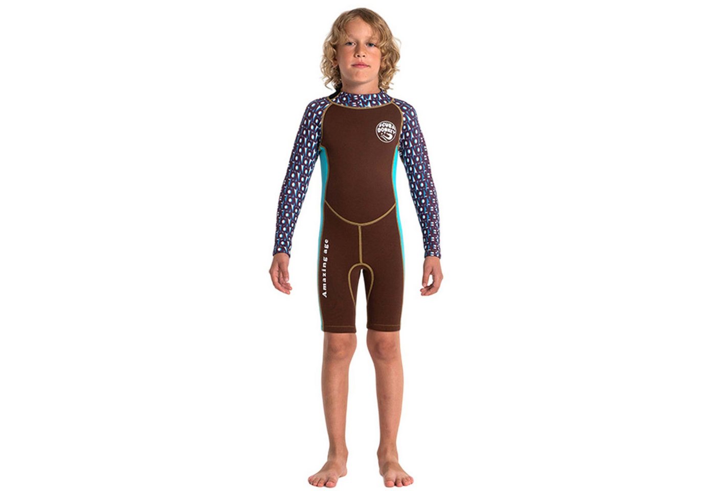 Zoclack Neoprenanzug 2,5mm Neoprenanzug für Kinder,einteiliger Badeanzug mit langen Ärmeln von Zoclack