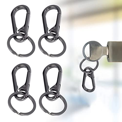ZoeTekway 4er-Pack Metall Karabiner Schwarz Schlüsselanhänger Karabiner Schlüsselring Abnehmbare Karabinerhaken ZoeTekway 4er-Pack Metall Karabiner Schwarz Schlüsselanhänger Karabiner Schlüsselring Abnehmbare Karabinerhaken von ZoeTekway