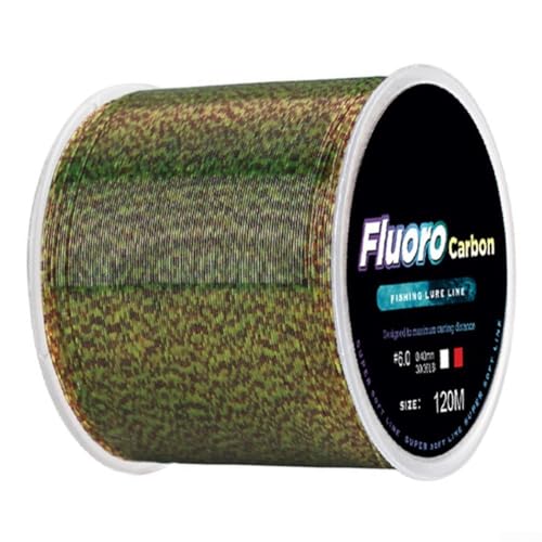 Advanced Fluorocarbon Soft Line Kohlefaser-Vorfach für alle Angelbedingungen, 120 m, kaffeegrüne Punkte von Zoegneer