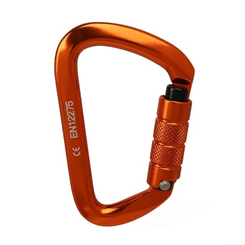 Karabinerhaken, langlebig, D-Lock-Karabinerhaken, robust, für Outdoor-Klettern (orange) von Zoegneer
