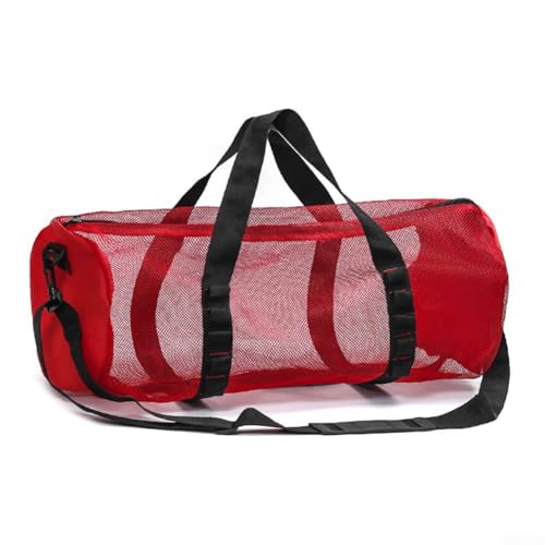 Zoegneer Netztasche für Tauchen, großes Fassungsvermögen, mit Griffen und Schultergurten, atmungsaktiv, hohles Design, Rot von Zoegneer