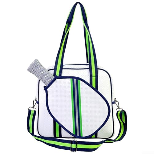 Zoegneer Pickleball Paddel-Tragetasche mit bequemem Gurt, Neopren, Pickleball-Tasche, Kuriertasche, Badmintonschlägertasche, Sport, Fitness, tragbare Tennistasche (grün) von Zoegneer