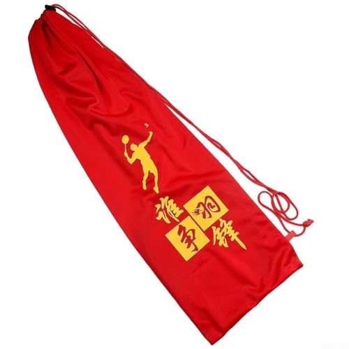 Zoegneer Tasche für Badmintonschläger aus weichem Flanellmaterial, Samtschutz, Kordelzug-Verschluss (rot) von Zoegneer