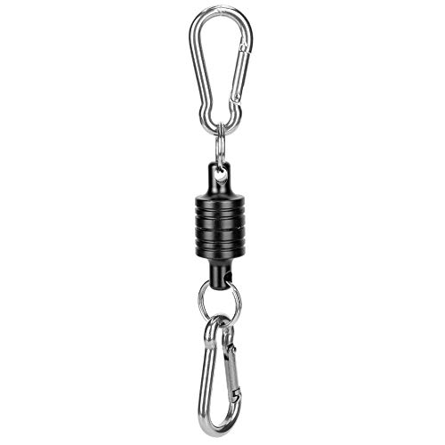 Schnellverschluss-Schlüsselanhänger, stärkste magnetische Netzfreigabe, magnetischer Schlüsselbund, Aluminium-Mini-Retractor-Magnet-Clip-Halter, Retractor für (Black) von Zoeyilan