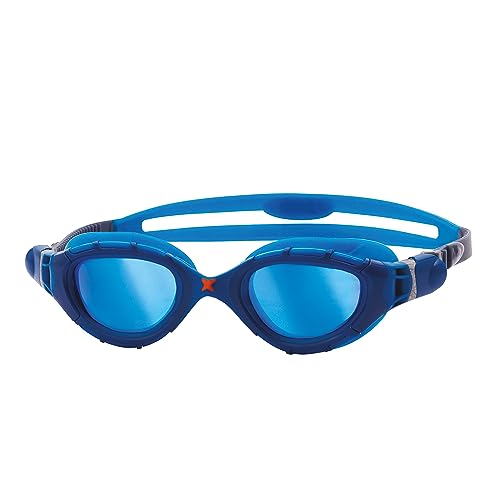 Zoggs Predator Flex Titanium-Regular Fit Schwimmbrille für Erwachsene, Blue/Blue/Mirrored Blue, Einheitsgröße von Zoggs