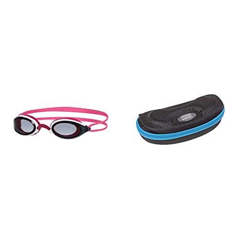 Zoggs Damen Fusion Air Schwimmbrille White/Pink/Smoke, One Size & Elite Goggle case Brillenetui, Blue/Grey, One Size Zoggs Damen Fusion Air Schwimmbrille White/Pink/Smoke, One Size & Elite Goggle case Brillenetui, Blue/Grey, One Size von Zoggs
