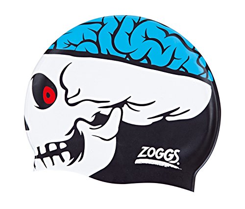 Zoggs Kinder Junior Character Silicone Cap Badekappe, Skull, One Size von Zoggs