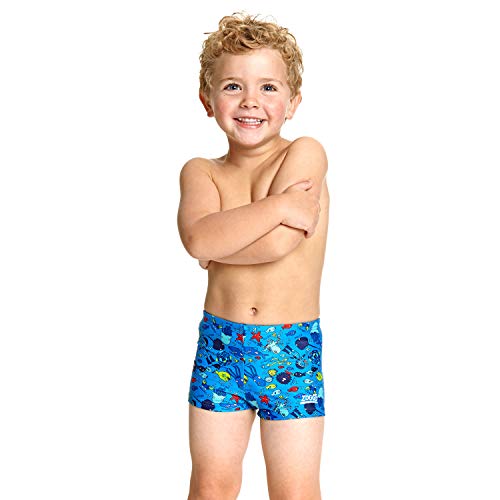 Zoggs Kinder Sea Life Hip Racer Badeshorts, Blau/Mehrfarbig, 2 Jahre von Zoggs