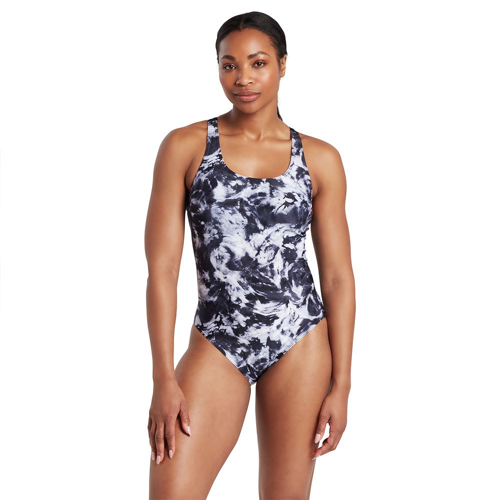 Zoggs Marble Powerback Swimsuit Mehrfarbig L Frau von Zoggs