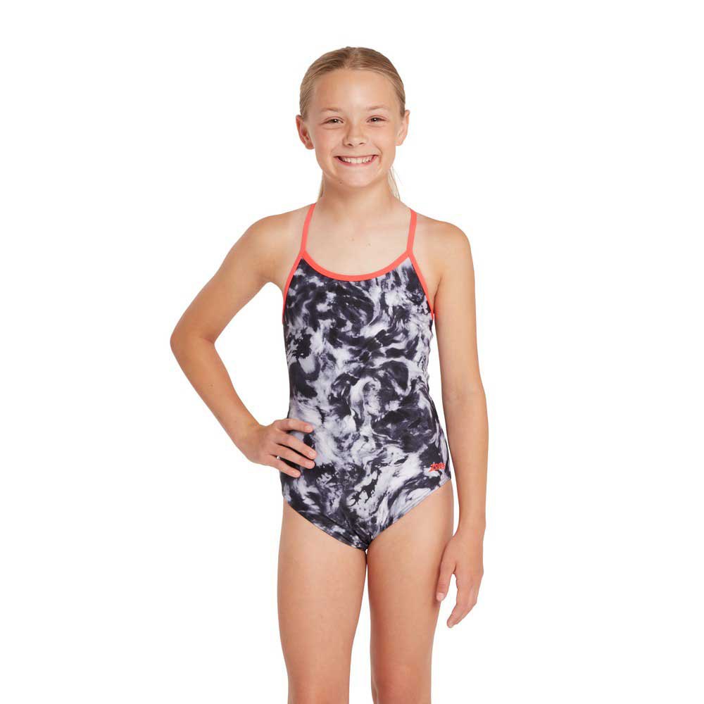 Zoggs Marble Sprintback Swimsuit Grau 8 Years Mädchen von Zoggs