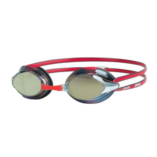 Zoggs Unisex-Adult Racer Titanium Swimming Goggles, Grey/Red/Mirrored Gold Zoggs Unisex-Adult Racer Titanium Swimming Goggles, Grey/Red/Mirrored Gold von Zoggs