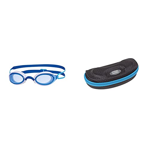 Zoggs Schwimmbrille Fusion Air, navy/blue/tint, one size & Elite Goggle case Brillenetui, Blue/Grey, One Size von Zoggs