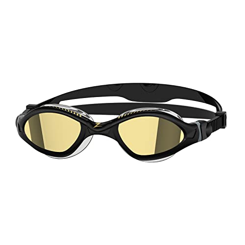 Zoggs Tiger LSR+ Titanium Small Schwimmbrille für Erwachsene, Schwarz/Grau/Spiegelgold Zoggs Tiger LSR+ Titanium Small Schwimmbrille für Erwachsene, Schwarz/Grau/Spiegelgold von Zoggs