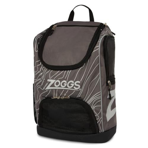 Zoggs Unisex-Adult Planet R-PET Backpack Sports Bag, Grey/Black von Zoggs