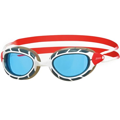 Zoggs Predator Schwimmbrille, Weiß/Rot/Tönung, Regular von Zoggs