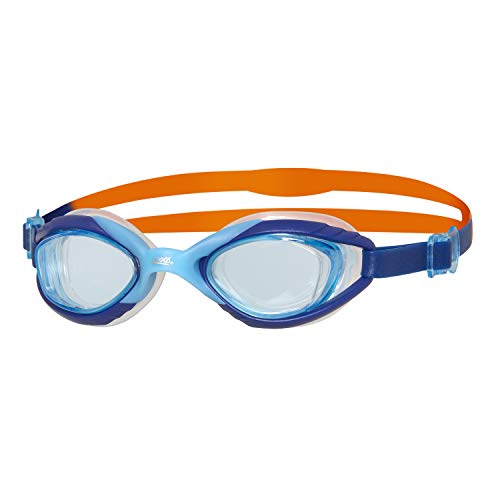 Zoggs Unisex Kinder Sonic Air Junior mit UV-Schutz und Anti-Beschlag-Schwimmbrille, Schwimmbrille, Blue/Navy/Orange, 6-14 Jahre von Zoggs