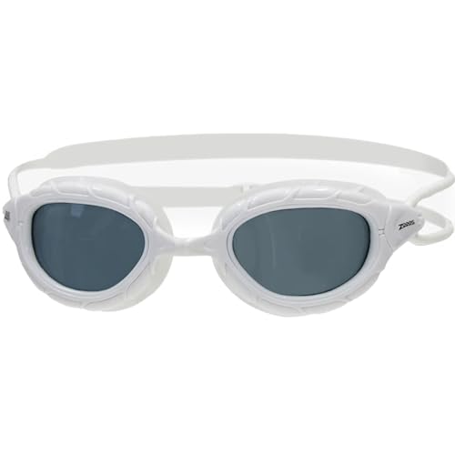 Zoggs Predator Schwimmbrille für Erwachsene, UV-Schutz, Riemenscheibe, verstellbare Komfortbrillenriemen, beschlagfreie Schwimmbrillengläser, Brille für Erwachsene, Ultra-Passform, Rauchgetönt, von Zoggs