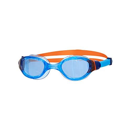 Zoggs Unisex Jugend Phantom 2.0 Junior mit UV-Schutz und Anti-Beschlag-Schwimmbrille, Schwimmbrille, 304511, Hellblau/Blau/Orange/Blau, 6-14 Jahre von Zoggs
