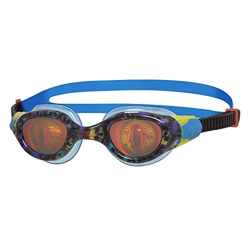 Zoggs Unisex-Youth Sea Demon Junior Schwimmbrille Objektiv, Schwarz/Blau/Hologramm, One Size von Zoggs