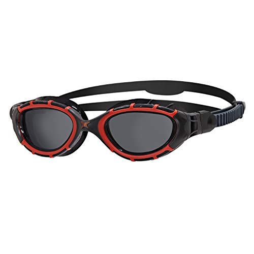 Zoggs Unisex Flex Smaller Fit Schwimmbrillen, Red/Black/Smoke Polarized, S von Zoggs