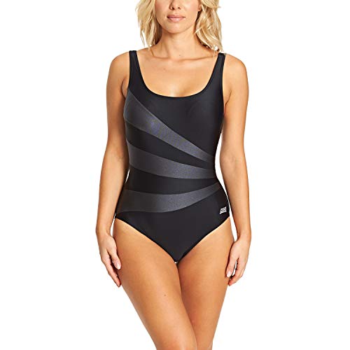Zoggs Women's Sandon Scoopback Swimming Costume, Foam Cups and Tummy Control Swimsuit, Black, 42-inch/Size 18 Zoggs Women's Sandon Scoopback Swimming Costume, Foam Cups and Tummy Control Swimsuit, Black, 42-inch/Size 18 von Zoggs