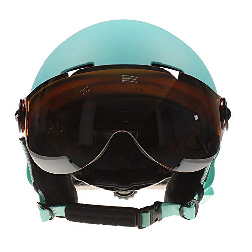 2-in-1 Visier Ski Snowboard Helm Abnehmbare Schneemaske Anti-Fog Anti-UV Integrierte Goggle Shield Niedriges Gewicht Erwachsene Männer Frauen von ZoliTime
