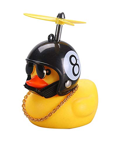 ZoliTime Gummiente Spielzeug Ornamente Gelbe Ente Auto Armaturenbrett Dekorationen Squeeze Duck Fahrrad Hörner Propeller Helm von ZoliTime