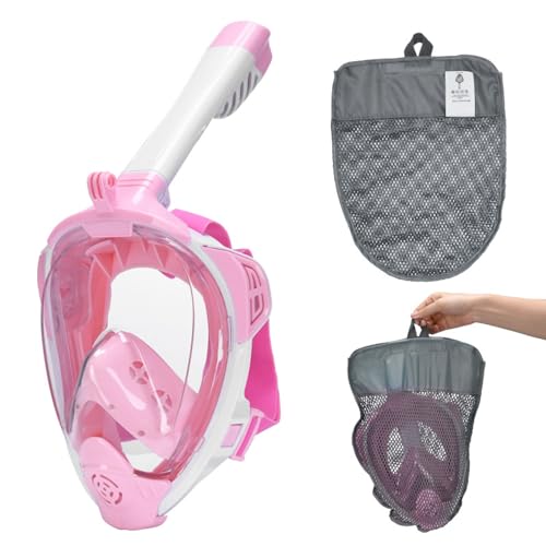 Schnorchelmaske Unisex, Panorama-Weitblick Tauchmaske, Schnorchelmaske Vollmaske aus Schwimmbad Spielzeug für Kinder Erwachsene-Pink||S/M von Zolito