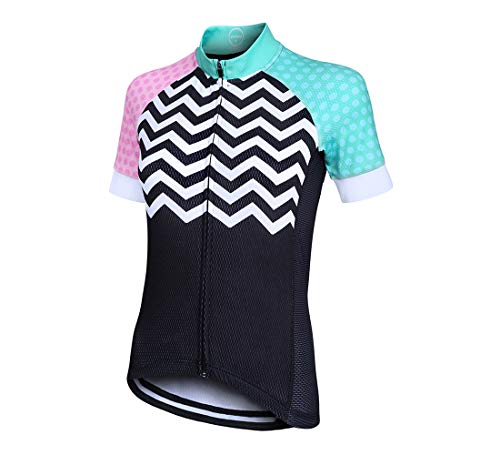 ZONE3 Damen Cool-Tech Mesh Cycle Jersey, Black/White/Pink/Mint, XS ZONE3 Damen Cool-Tech Mesh Cycle Jersey, Black/White/Pink/Mint, XS von ZONE3