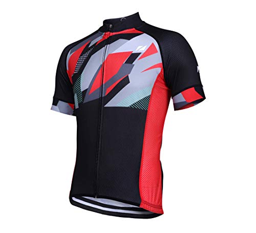 ZONE3 Herren Cool-Tech Mesh Cycle Jersey, schwarz/rot/grau, S ZONE3 Herren Cool-Tech Mesh Cycle Jersey, schwarz/rot/grau, S von ZONE3
