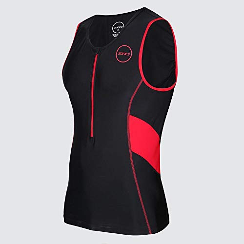 ZONE3 Damen Herren Activate Tri Top, schwarz/rot, L von ZONE3