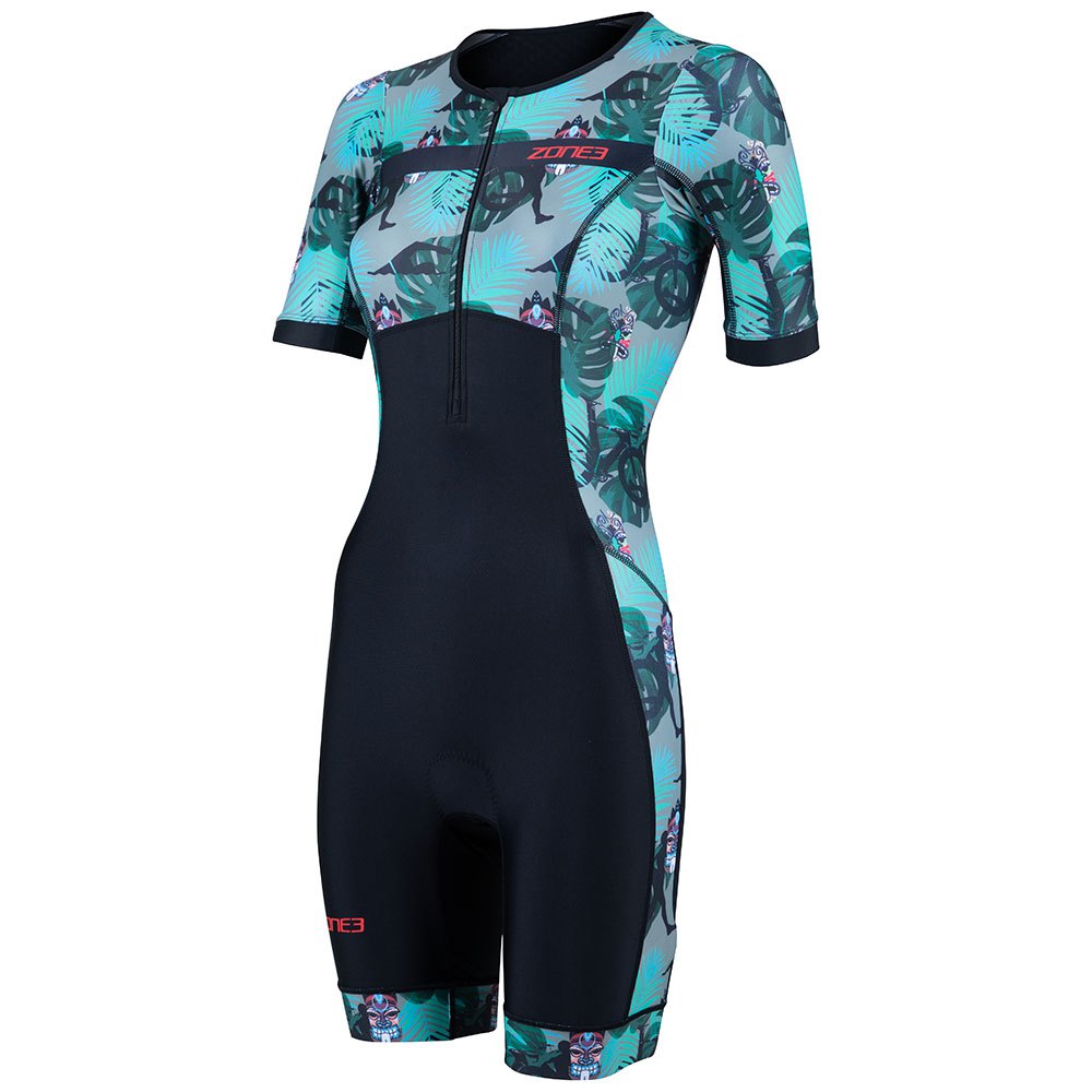 Zone3 Activate+ Tribal Rush Short Sleeve Trisuit Blau M Frau von Zone3