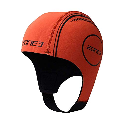 ZONE3 Neopren-Schwimmkappe, Triathlon-Totenkopfkappe mit Klettverschluss, für Herren/Damen, Orange ZONE3 Neopren-Schwimmkappe, Triathlon-Totenkopfkappe mit Klettverschluss, für Herren/Damen, Orange von ZONE3
