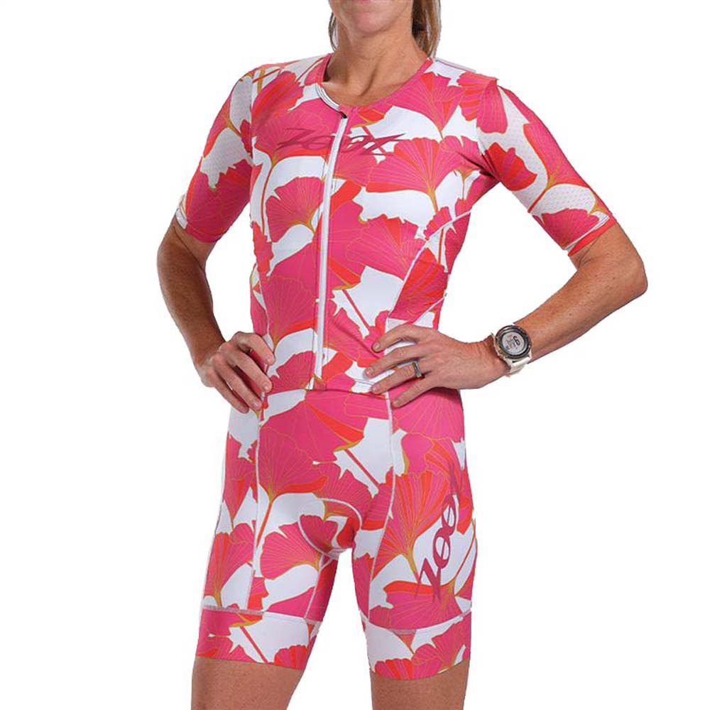 Zoot Aero Full Zip Blooms Short Sleeve Trisuit Rosa 2XL Frau Zoot Aero Full Zip Blooms Short Sleeve Trisuit Rosa 2XL Frau von Zoot