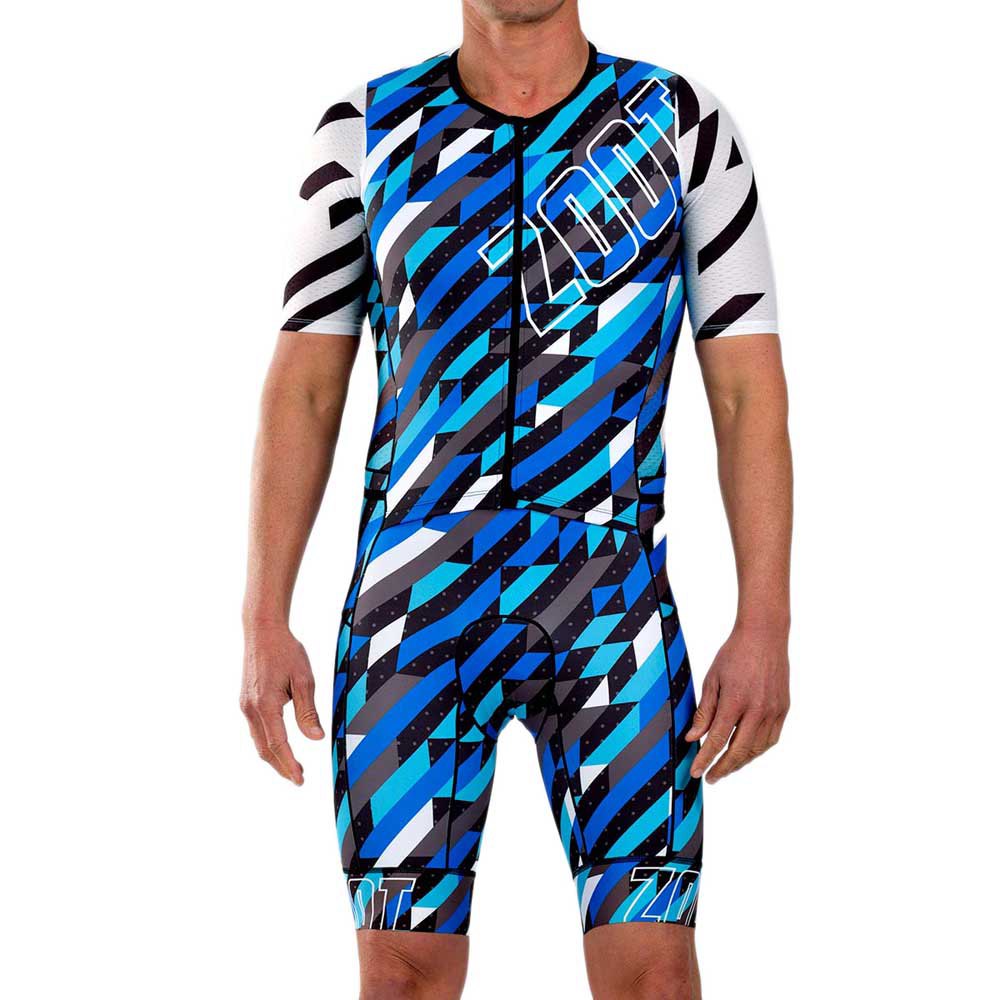 Zoot Ltd Tri Aero Fz Short Sleeve Trisuit Blau XL Mann von Zoot