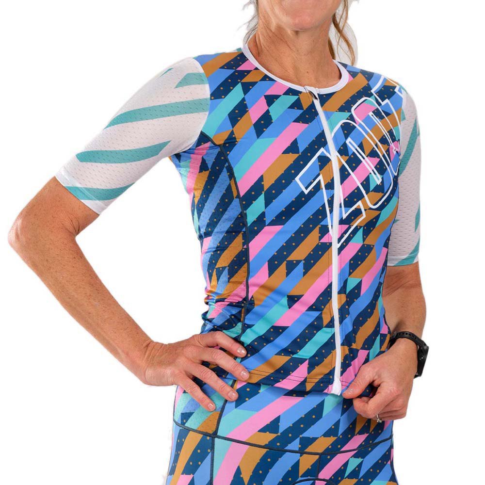 Zoot Ltd Tri Aero Short Sleeve Jersey Blau L Frau von Zoot