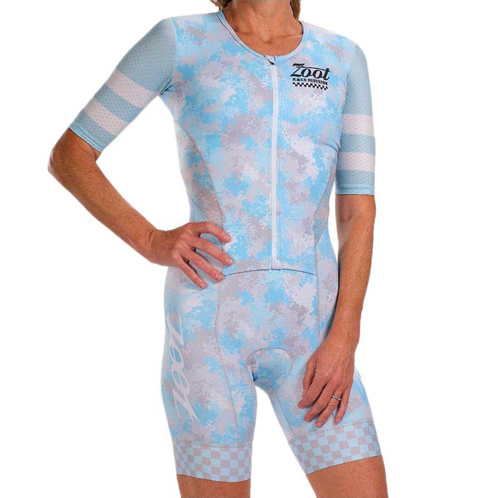 Zoot Race Division Short Sleeve Trisuit Blau XL Frau von Zoot