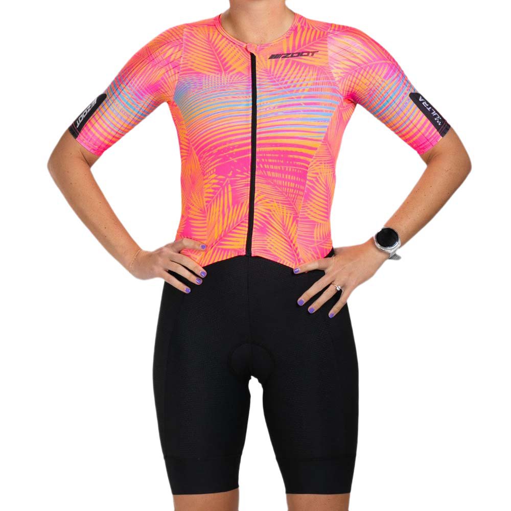 Zoot Ultra Tri P1 Racesuit Short Sleeve Trisuit Orange L Frau von Zoot