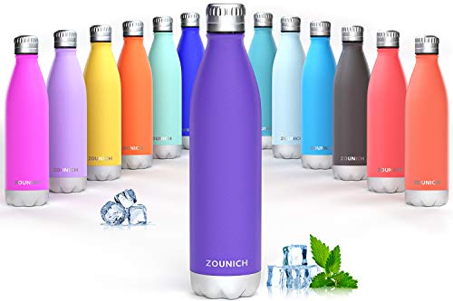 ZOUNICH Premium Edelstahl Trinkflasche-350ml,500ml,650ml,Sport Auslaufsicher,Bpa Frei - Alu Isolierflasche, Trinkflaschen Wasserflasche Thermosflasche für Kinder Schule Gym Outdoor Büro Fahrrad von Zounich