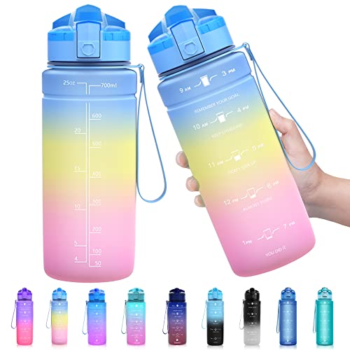 Zounich Trinkflasche Kinder Auslaufsichere 1L/700ml/500ml-BPA frei trinkflaschen Sport tritan Kunststoff Wasserflasche für Fahrrad, Schule, kohlensäure geeignet, spülmaschinenfest Sportflasche von Zounich