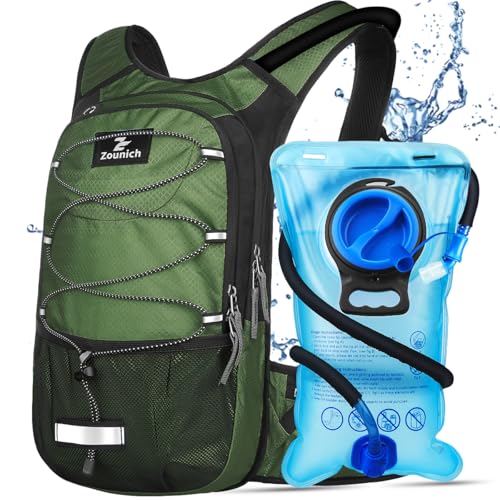 Zounich Trinkrucksack mit Thermofach, Laufrucksack mit 3L Trinkblase, Fahrradrucksack Wasserrucksack zum Wandern für Laufen, Radfahren, Camping, Skifahren, Outdoor-Aktivitäten von Zounich