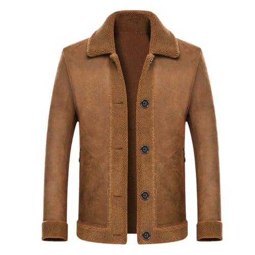 Männer Wolle Mischungen Jacke Männer Fleece Mantel Winter Wildleder Jacke Männliche Wolle Mantel Khaki XL Männer Wolle Mischungen Jacke Männer Fleece Mantel Winter Wildleder Jacke Männliche Wolle Mantel Khaki XL von Zozogag