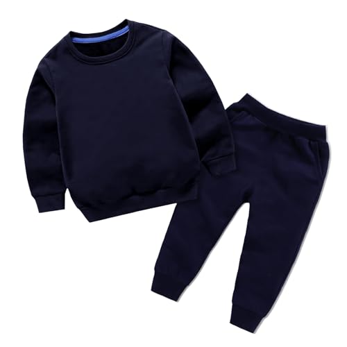 Black friday angebote Trainingsanzug Kinder für Jungen und Mädchen Baby Langarm Einfarbig Sweatshirt und Hose Set Jogginganzug Modische Bequemer Rundhals Zweiteiler Outfit-Set Freizeit Sportanzug von Zqkert