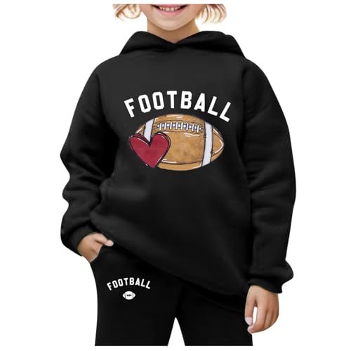 Black friday angebote Trainingsanzug Kinder für Jungen und Mädchen Bequemer Gedruckt Jogginganzug Modische Hoodie und Hose Set Fleecefutter Langarm mit Kapuz Zweiteiler Outfit-Set Casual Sportanzug von Zqkert