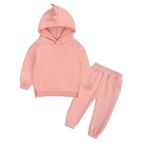 Black friday angebote Trainingsanzug Kinder für Jungen und Mädchen Einfarbig Hoodie und Hose Set Jogginganzug Modische Langarm mit Kapuz Bequemer Fleecefutter Zweiteiler Outfit-Set Casual Sportanzug von Zqkert