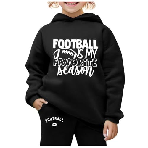 Black friday angebote Trainingsanzug Kinder für Jungen und Mädchen Gedruckt Jogginganzug Modische Hoodie und Hose Set Fleecefutter Langarm mit Kapuz Bequemer Zweiteiler Outfit-Set Casual Sportanzug von Zqkert