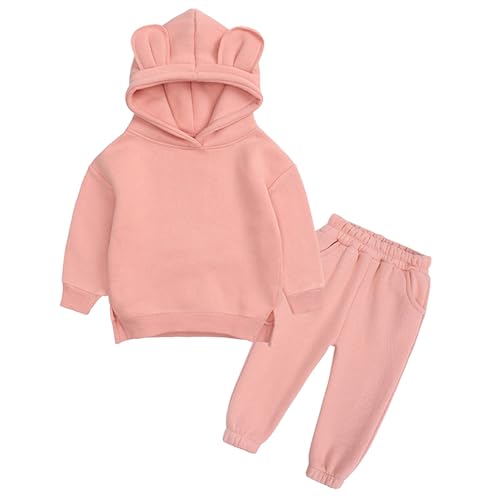 Black friday angebote Trainingsanzug Kinder für Jungen und Mädchen Langarm Einfarbig Hoodie und Hose Set Jogginganzug Modische mit Kapuz Bequemer Fleecefutter Zweiteiler Outfit-Set Casual Sportanzug von Zqkert