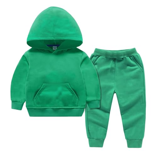 Black friday angebote Trainingsanzug Kinder für Jungen und Mädchen Langarm Einfarbig Hoodie und Hose Set Jogginganzug Modische mit Kapuz Bequemer Unisexe Zweiteiler Outfit-Set Casual Sportanzug von Zqkert